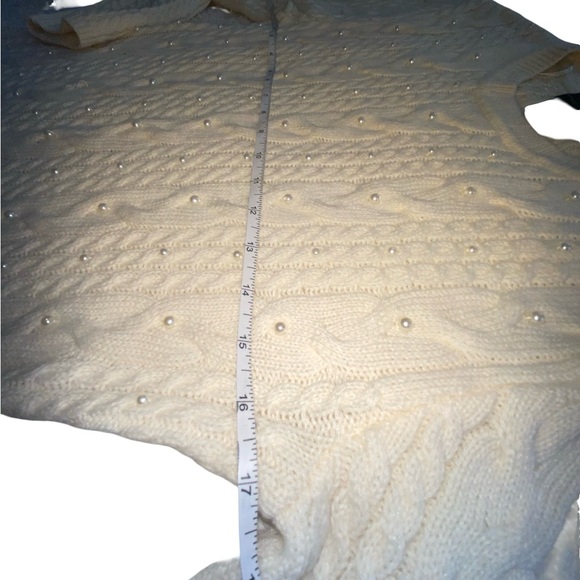 House of Harlow‎ 1960 Cream Long Sleeve sweater Dress wool blend size L - Picture 10 of 13